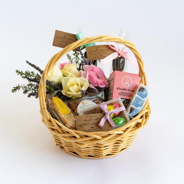 Santa Barbara Easter Basket for Delivery with chocolates, flowers and Easter treats!
